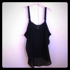 26/28 W Plus Size Sheer Black Tank